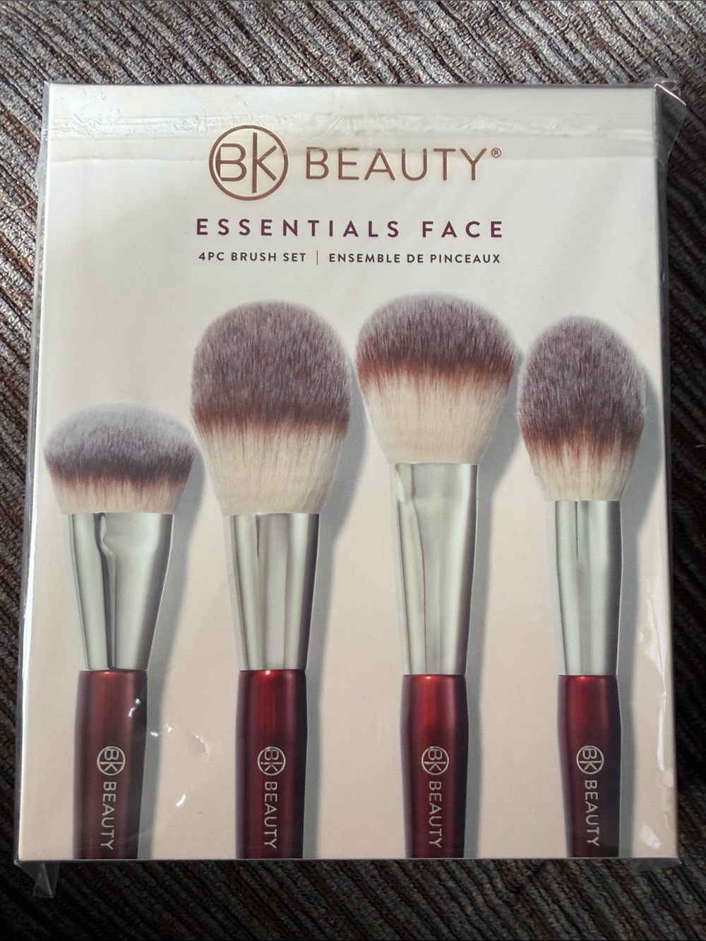 BK Beauty Essentials Face 4-Piece Brush Set — Red Handles
